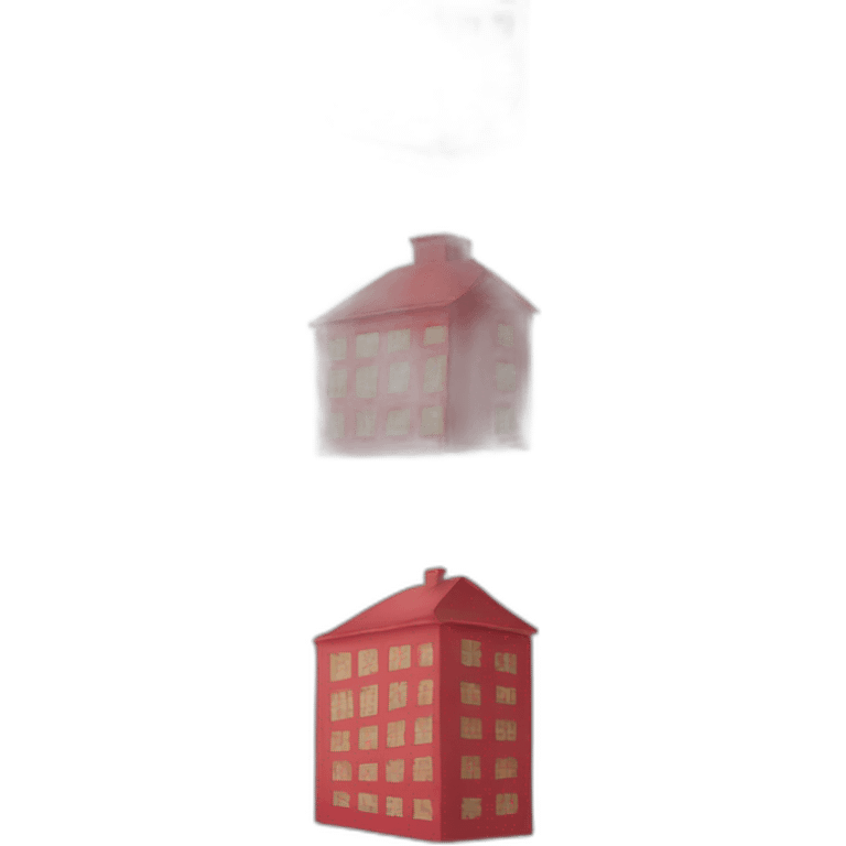 simple line red building emoji