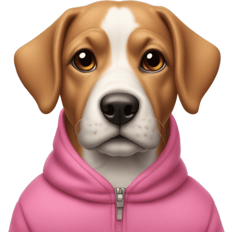 Beshon frieze dog in pink clothes emoji