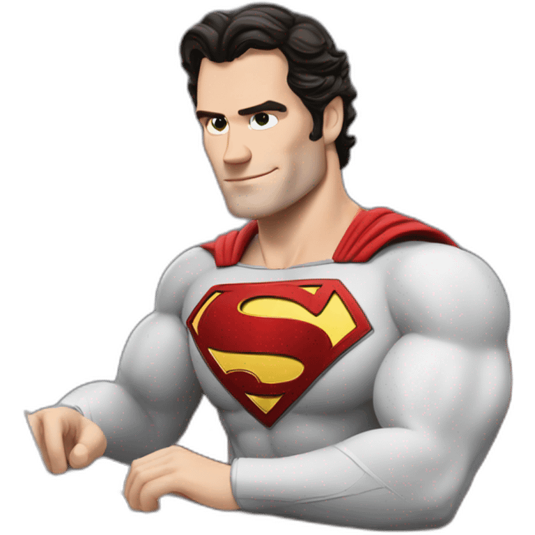 henry cavill super man using a laptop emoji