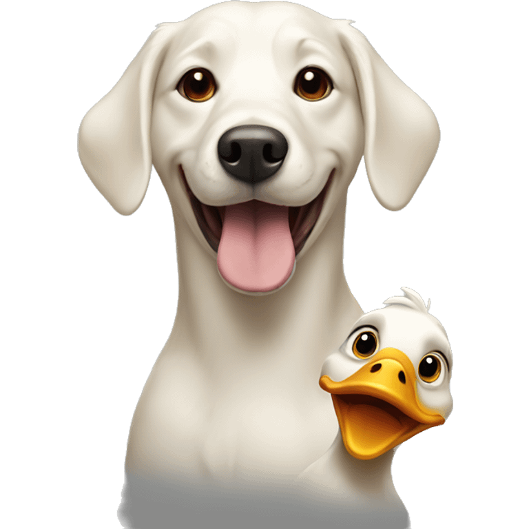 happy duck and dog emoji