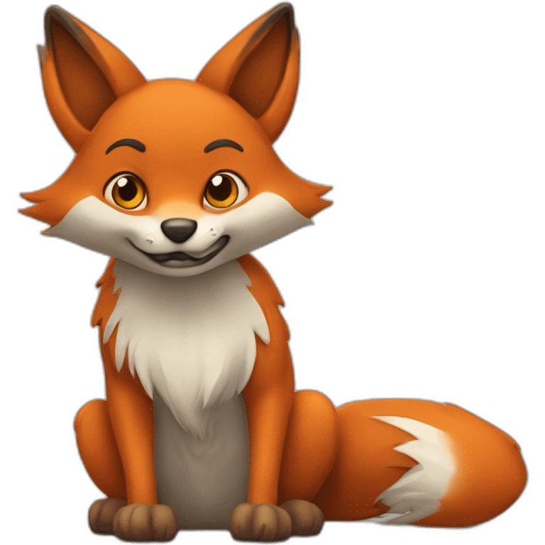 Renard qui tue une araignée emoji