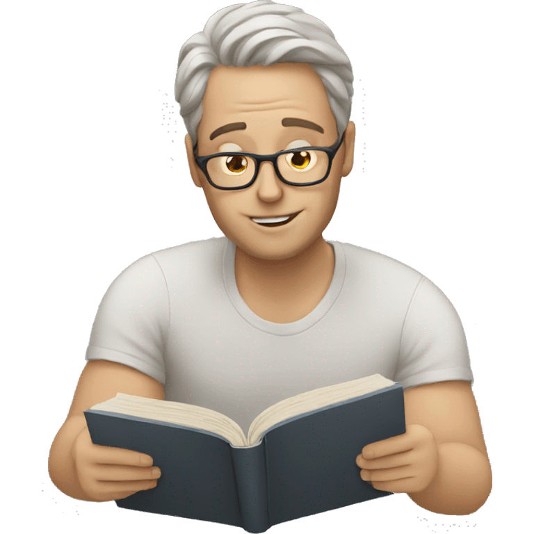 white man reading a book emoji