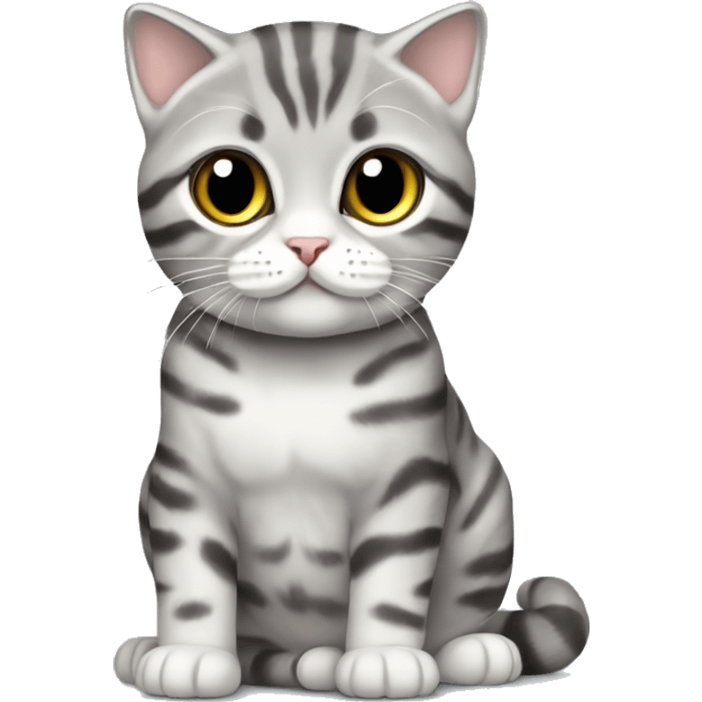 Cat Scottish fold silver tabby  emoji