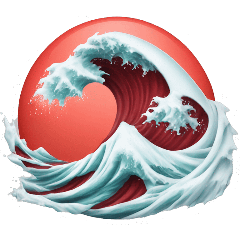 Big wave in red emoji