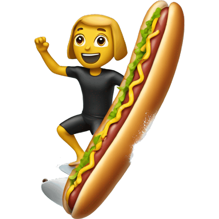 hot dog surfing emoji