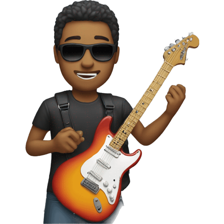 person playing a rnb electric guitar emoji