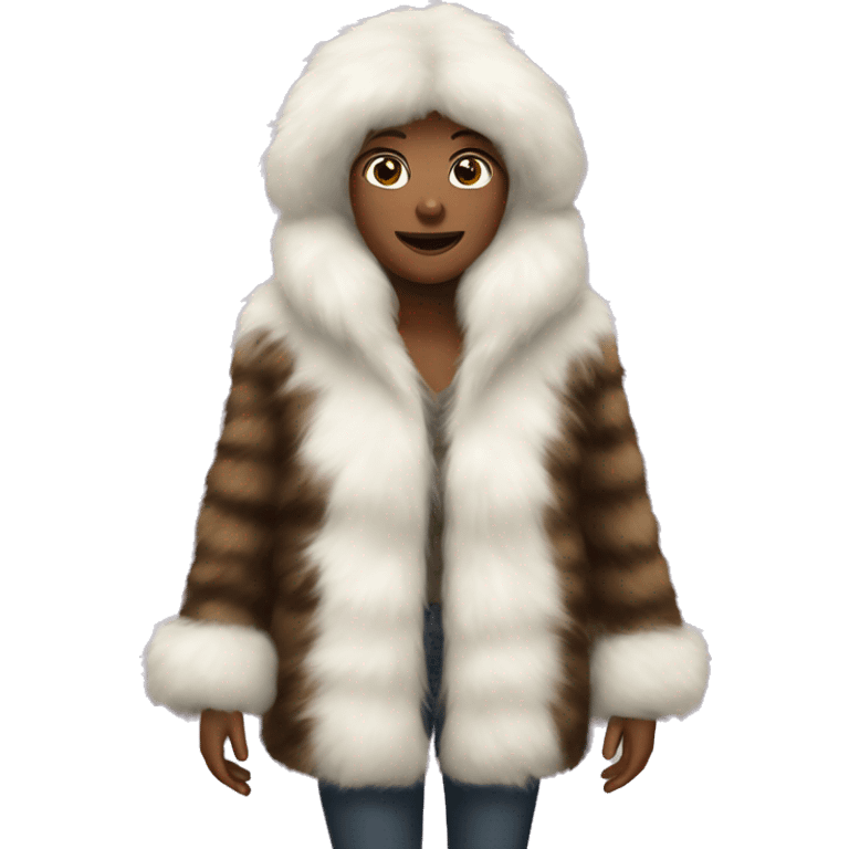 Fluffy Women's Fur Coat emoji