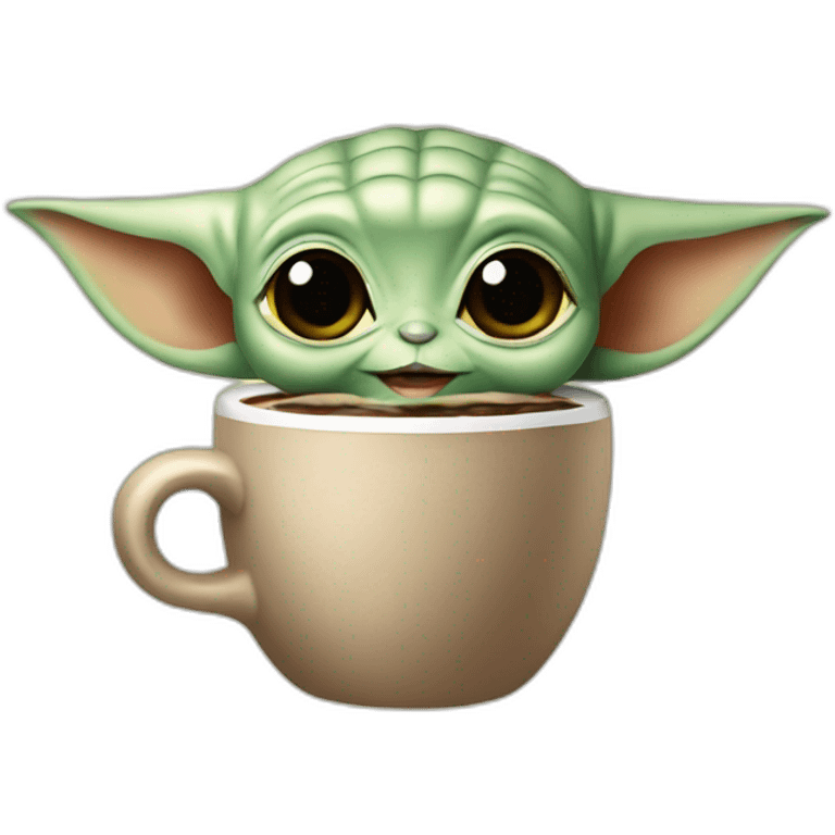 Baby yoda - drink coffee emoji