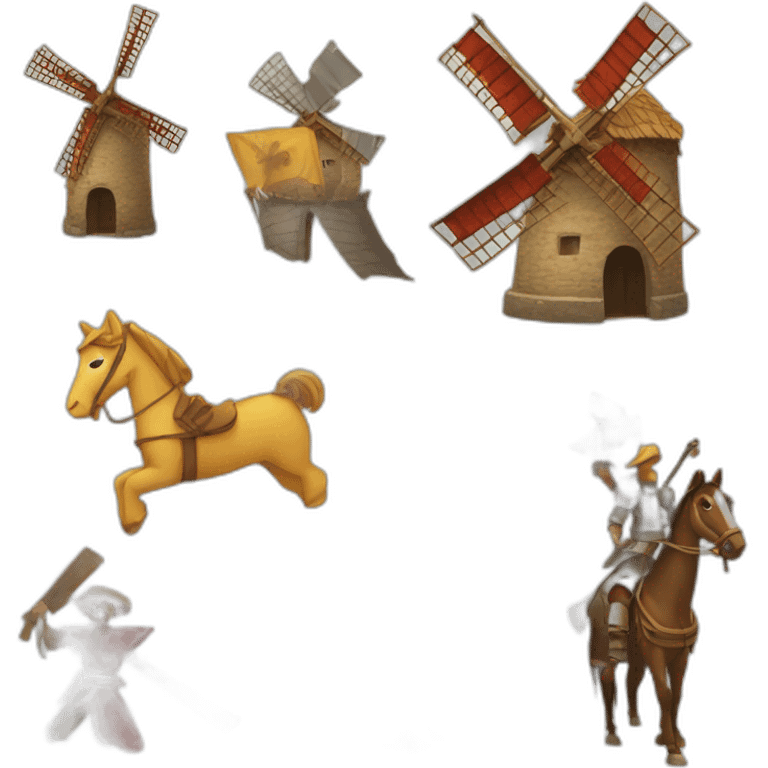 Don quijote with windmill emoji