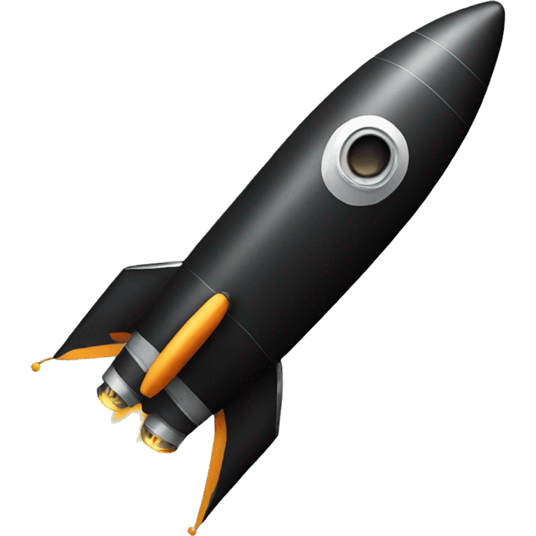 Black rocket with 0 on it emoji