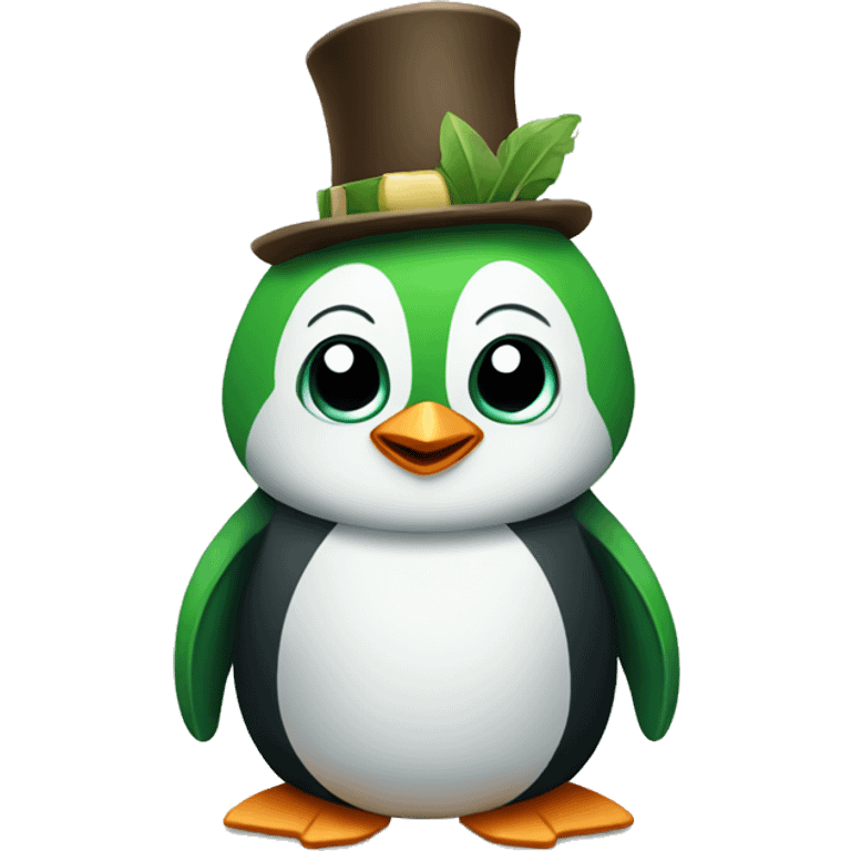 green friendly penguin emoji