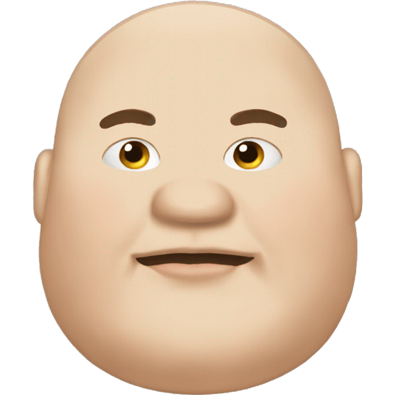 fat man bald eating bun emoji