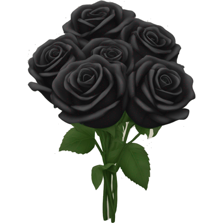 Boquet of black roses emoji