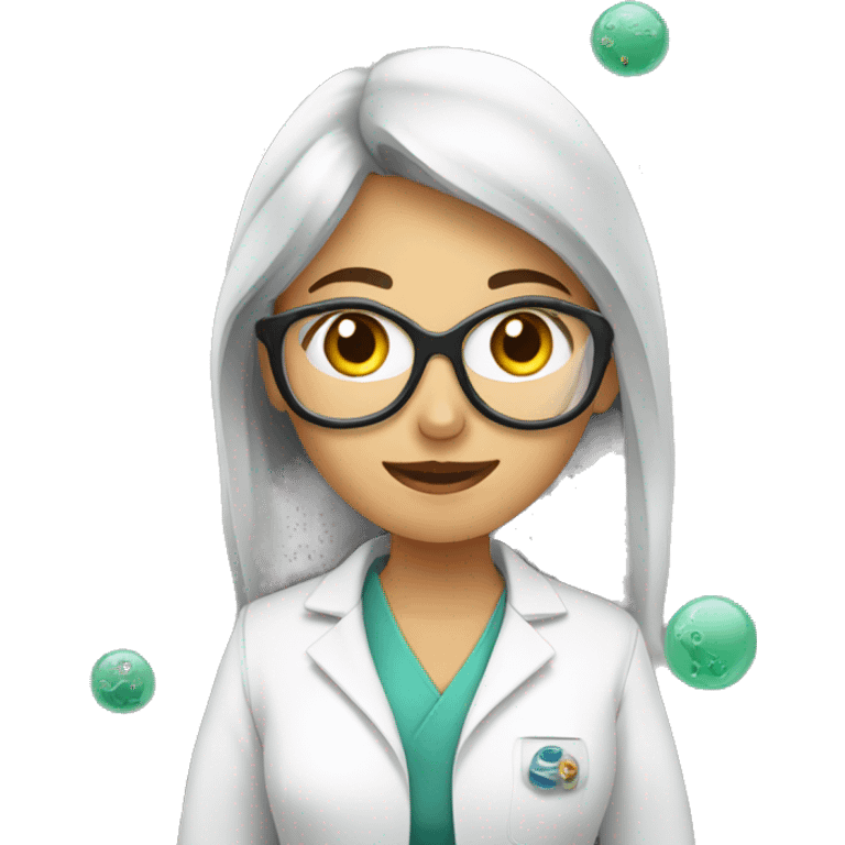 female research scientist working with microbiology emoji