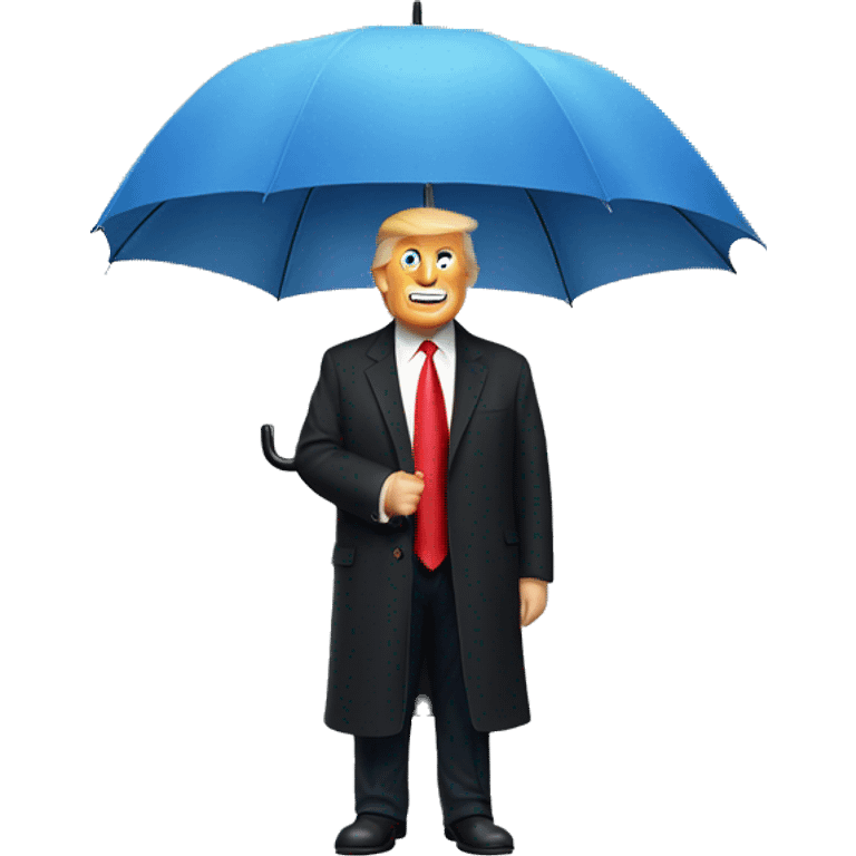 Trump with umbrella emoji