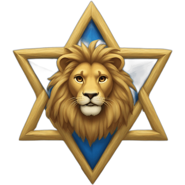 arms lion head inside a Star of David emoji