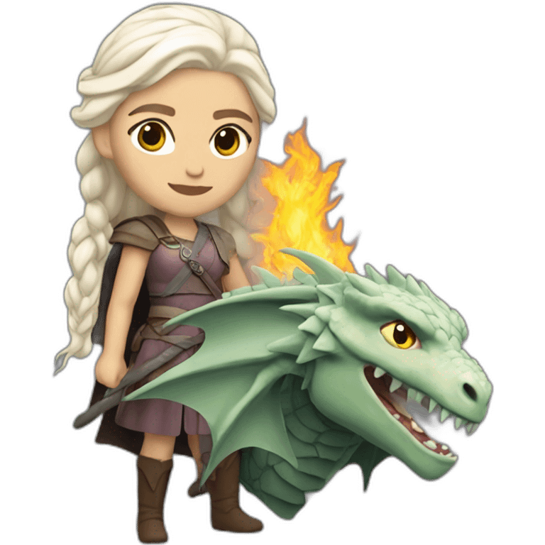 Daenerys Targaryen with dragon emoji