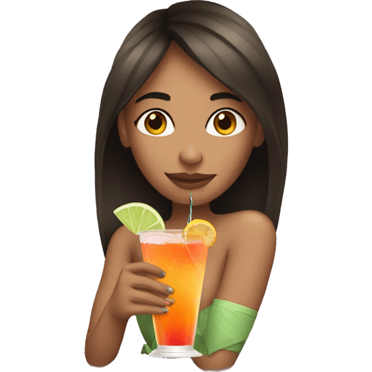 Girl drinking cocktail emoji