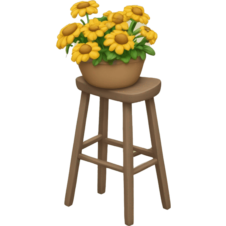 There are flowers in the stool emoji