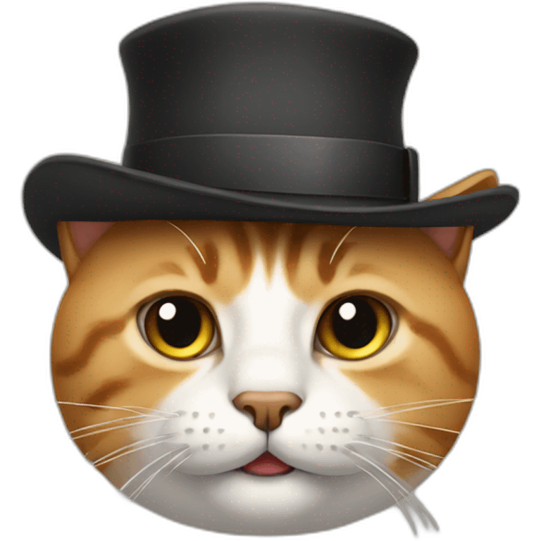 cat with mustach and hat emoji