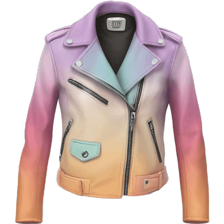 Realistic isolated pastel ombre open fashion leather jacket.. emoji