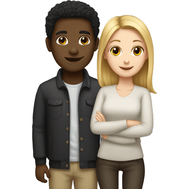 black guy and white girl emoji