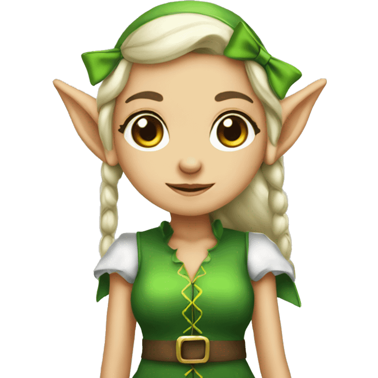 elf girl with bow emoji