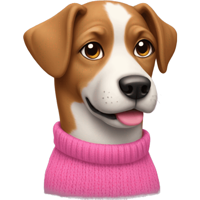 A dog with a pink sweater  emoji