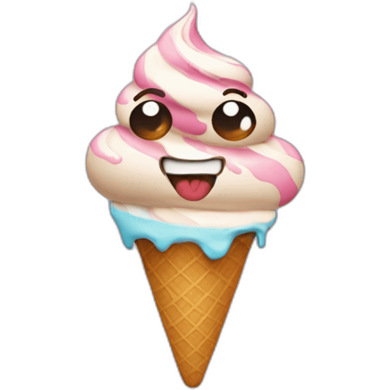 Rockface emoji with ice cream on it emoji