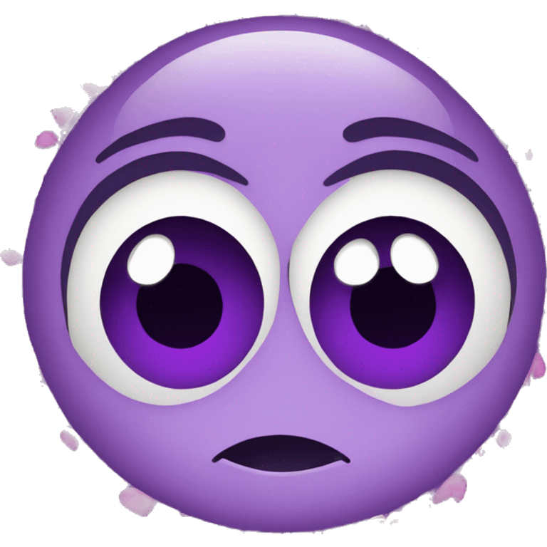 Rolling eyes with purple hearts surrounding face  emoji