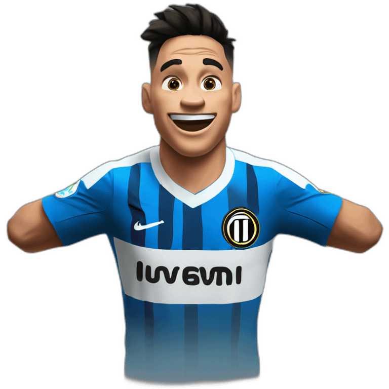 Lautaro Martinez celebrating a goal in Inter shirt emoji