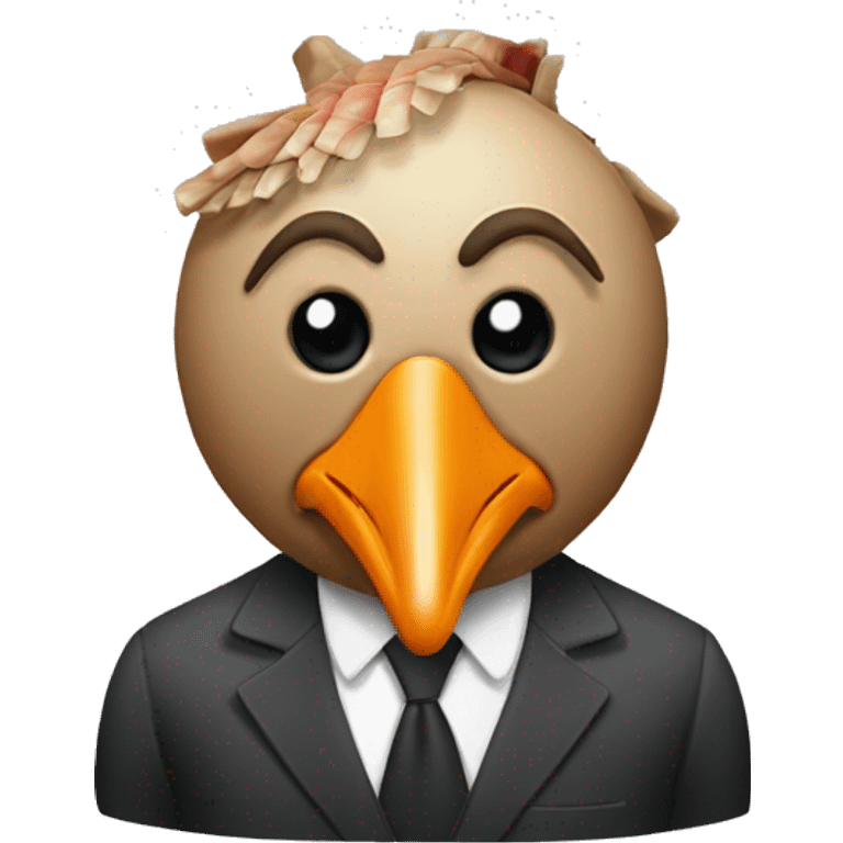 In accountant with a turkey head emoji