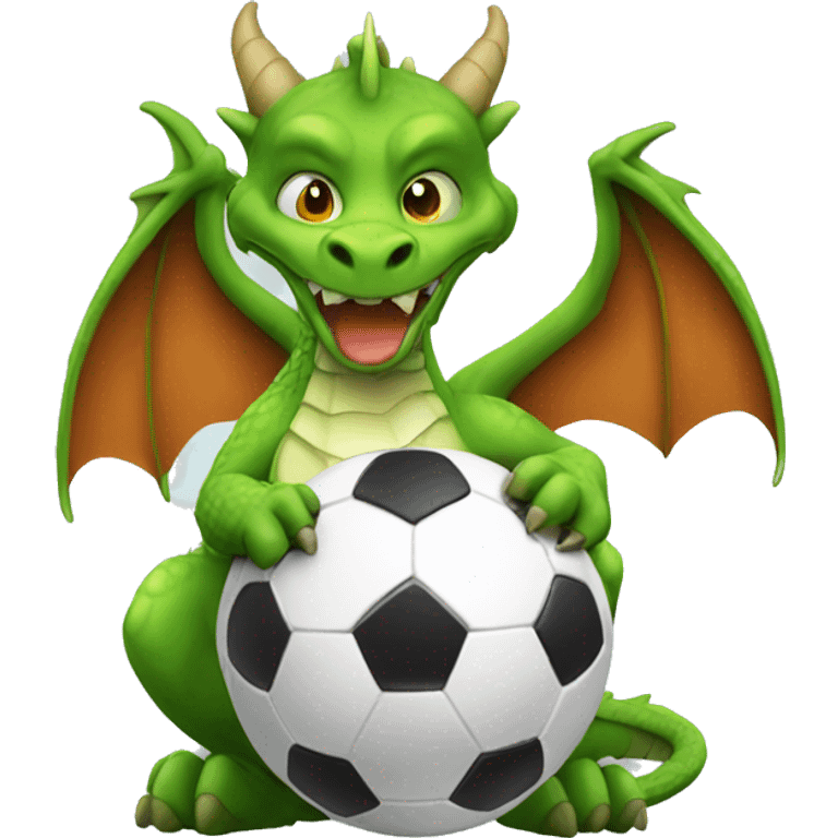 dragon holding soccer ball emoji