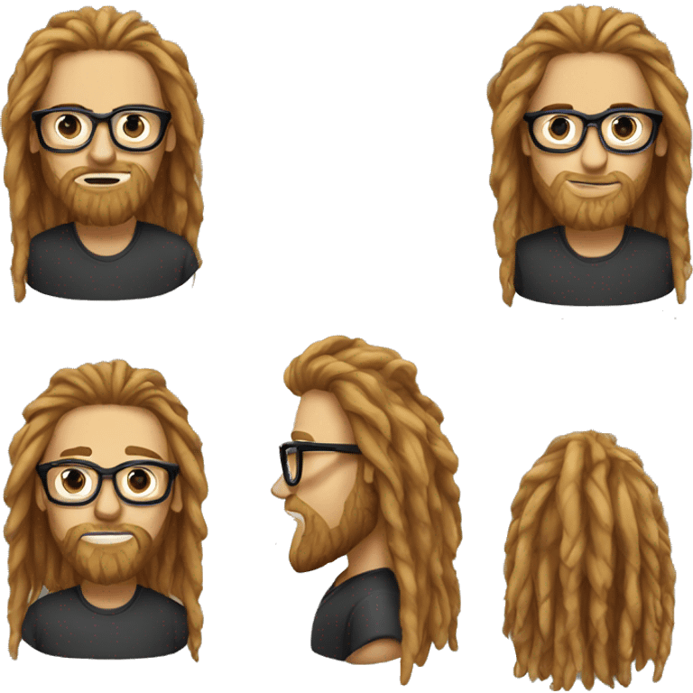 Men with redblond Dreadlocks and beard and glases  emoji