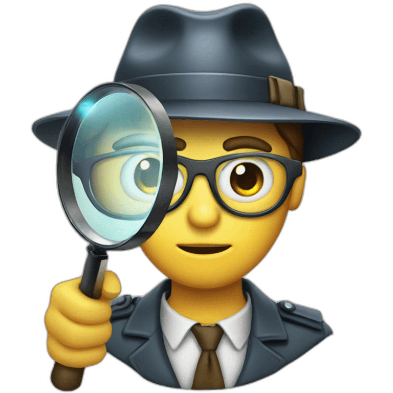 detective with head and Magnifying glass emoji