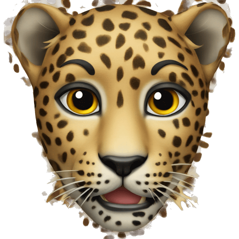 Half human face half hungry leopard emoji