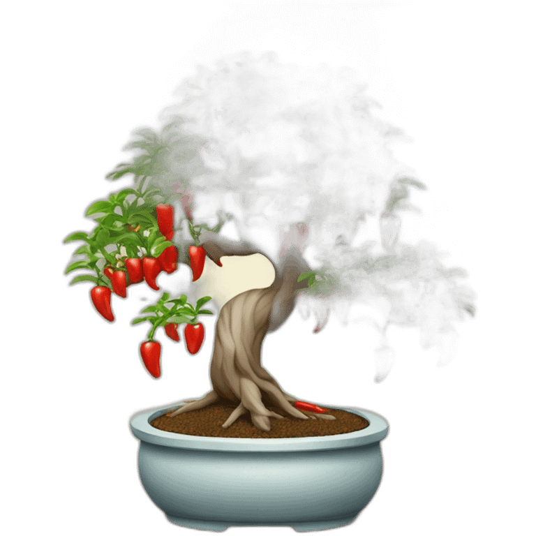 Bonsai tree with lots of chilli’s on it emoji