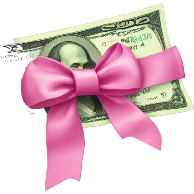 money with pink bow  emoji