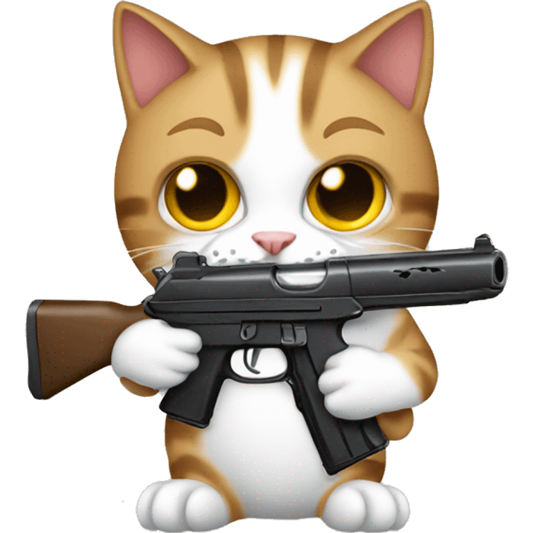 Cat holding gun emoji