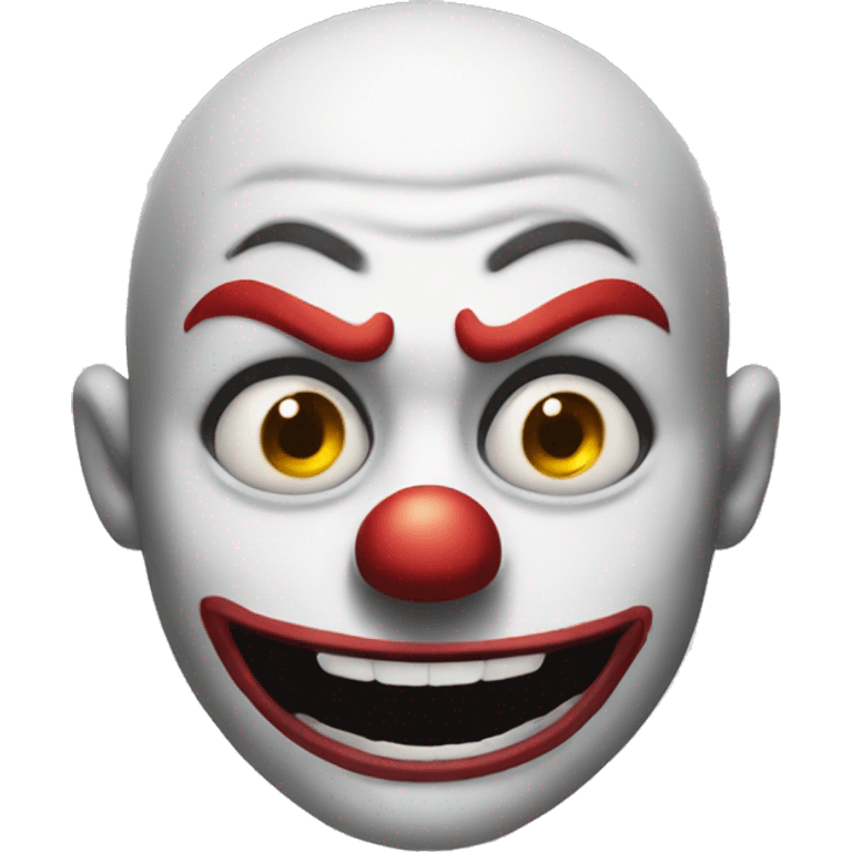 Evil man with evil smile clown emoji