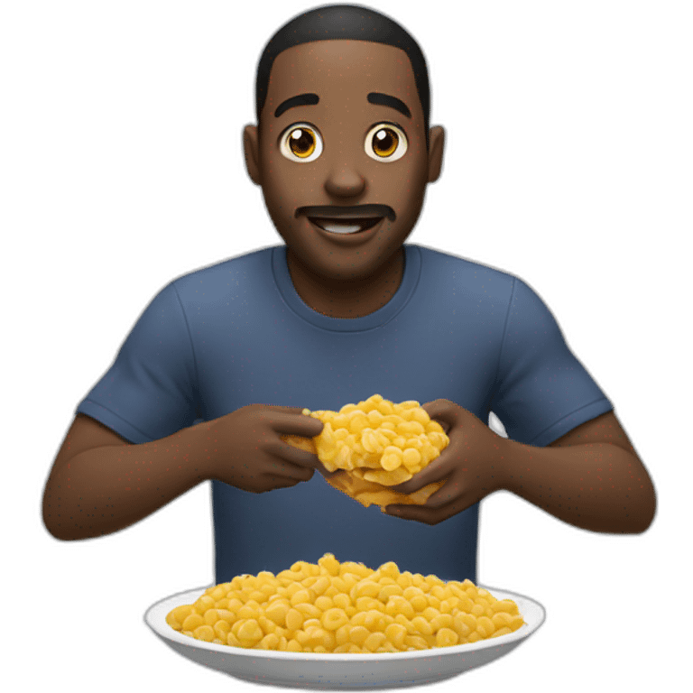 black man eat emoji