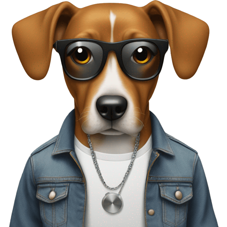 Dog with a dj set emoji