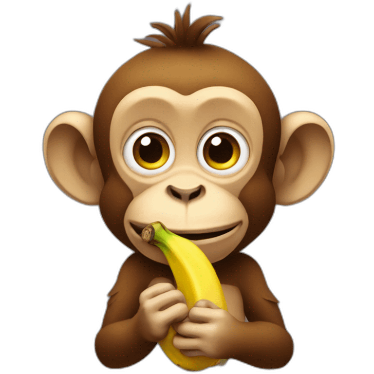 Monkey with a banana  emoji