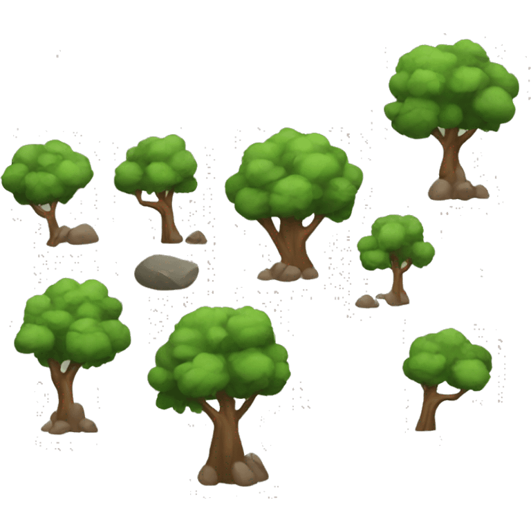 rocks and trees emoji