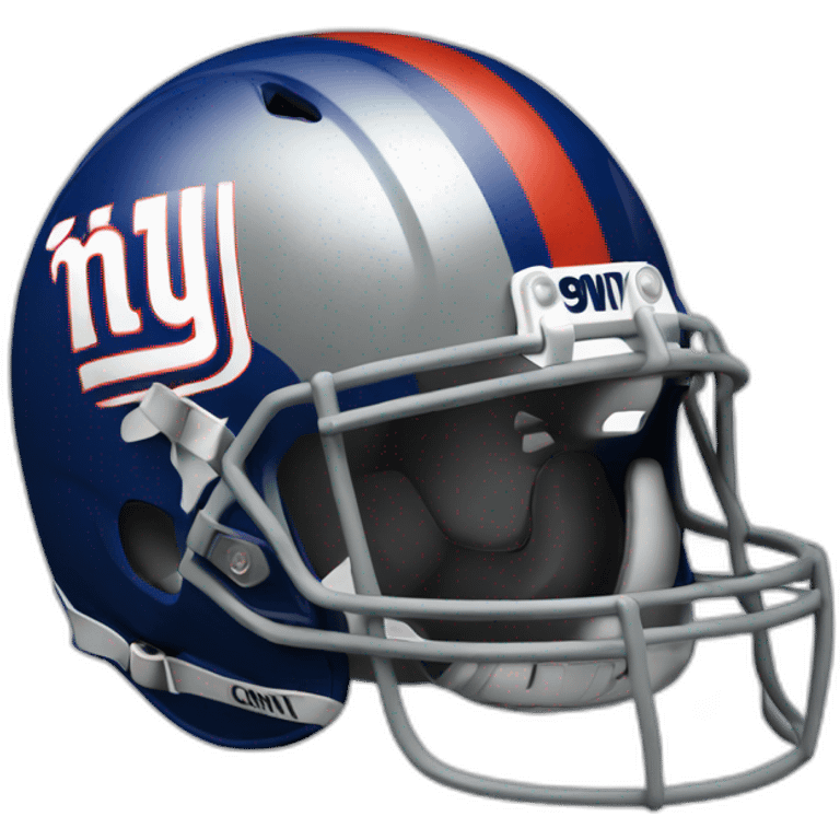 grey cat in new york giants helmet emoji