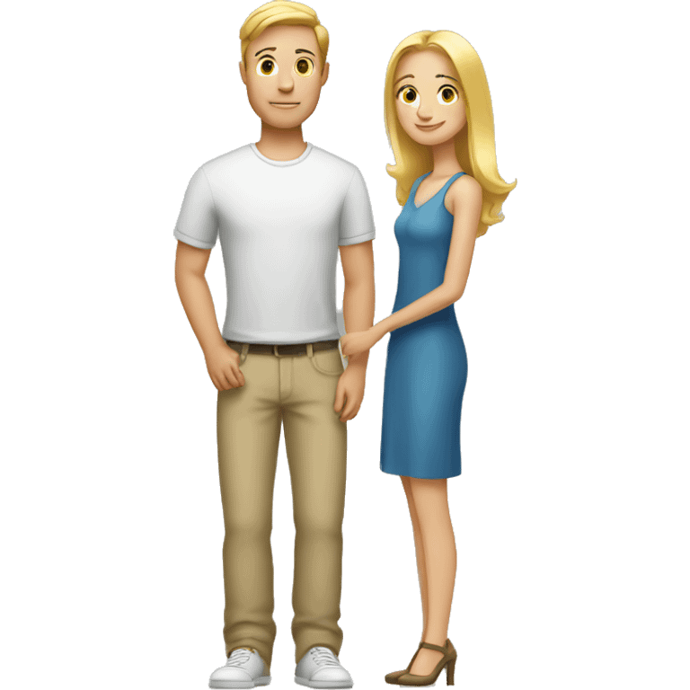 Tall blonde woman with shorter boyfriend  emoji