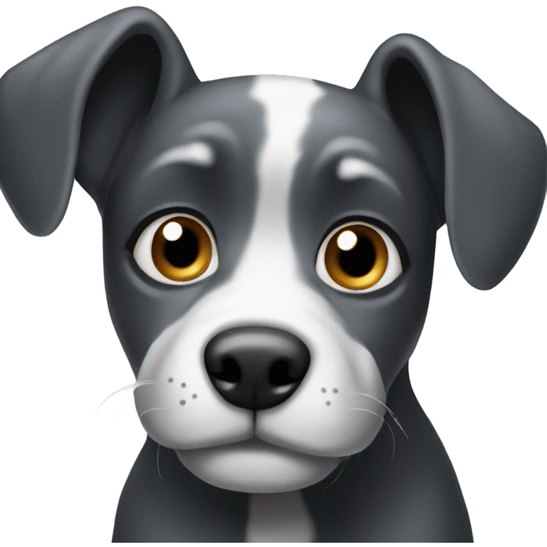 black and grey dog with big ears emoji