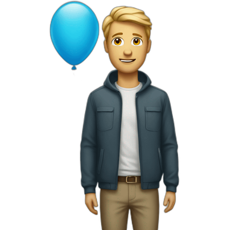 white man with baloon emoji