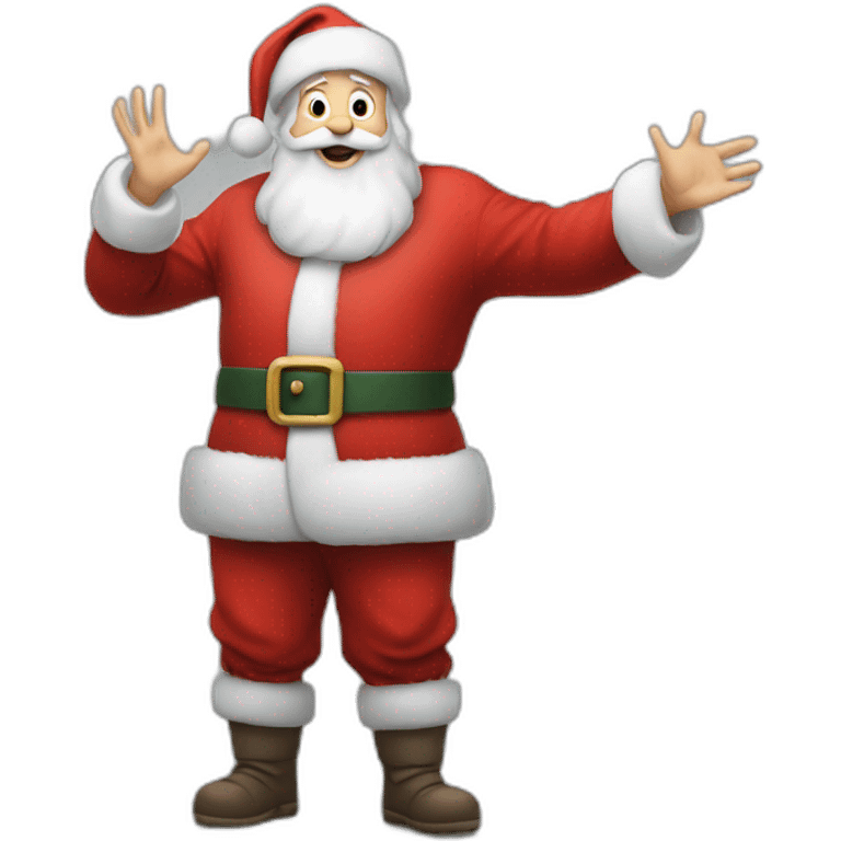 Full height Actively gesturing with hands pale skin Santa Claus in gray emoji