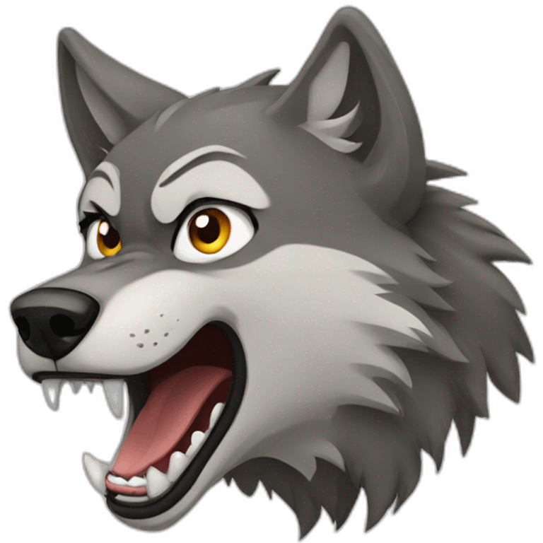 female wolf growling emoji